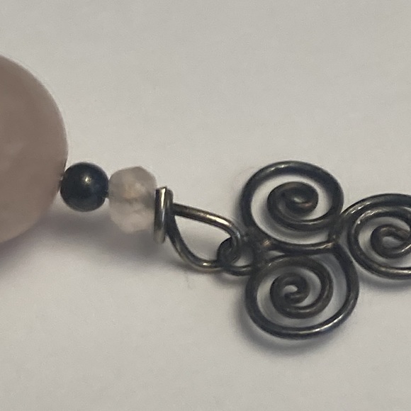 Light Pale Pink Scroll Earrings - Picture 11 of 14